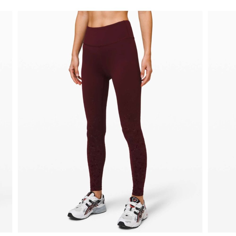 Lululemon - Speed Wunder Tight 28" Speckle Shine Garnet